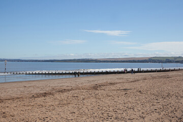 Portobello Beach in Edinburgh, Scotland on an autumn day in the UK