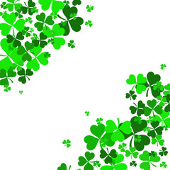 Obraz na płótnie Canvas St Patrick's Day background with Shamrock Leaves.