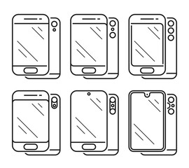 Modern Smartphone. Set of vector icons on white background