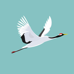 illustration of a stork with wings
