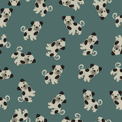Obraz premium Childish seamless pattern with drawn dog. Perfect for kids apparel,fabric, textile, nursery decoration,wrapping paper