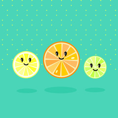 lemon and lime cartoon vector