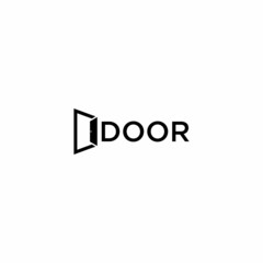 Real estate business logo vecrot. Open door icon. Realty company emblem.
