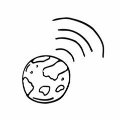 world internet network sketch icon vector. Hand drawn blue doodle line art world internet network sign. isolated symbol illustration