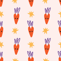 Fototapeta premium Valentines hearts groovy boho doodle modern art print funny handdrawn childish cartoon funky trendy style vector illustration clipart seamless pattern print