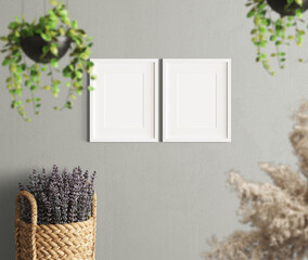 Fototapeta premium Boho Frame Mockup - Boho Frame - Blank Frame - White Frame - Frame Mockup - Frame Template
