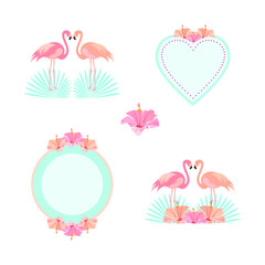 set of birds with hearts