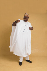 A Traditionally Dressed Northern Business Man Dancing