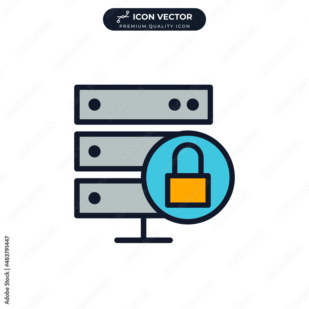 Aufkleber database security icon symbol template for graphic and web design collection logo vector illustratio