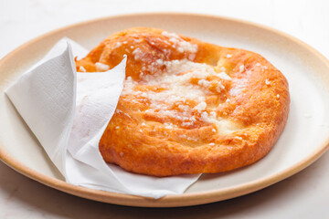 Hungarian typical food called langos