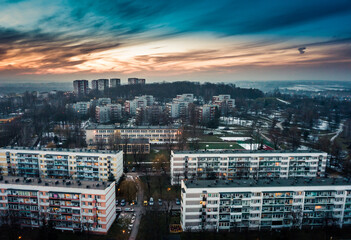 Kraków - Mistrzejowice, osiedle Złotego Wieku - obrazy, fototapety, plakaty