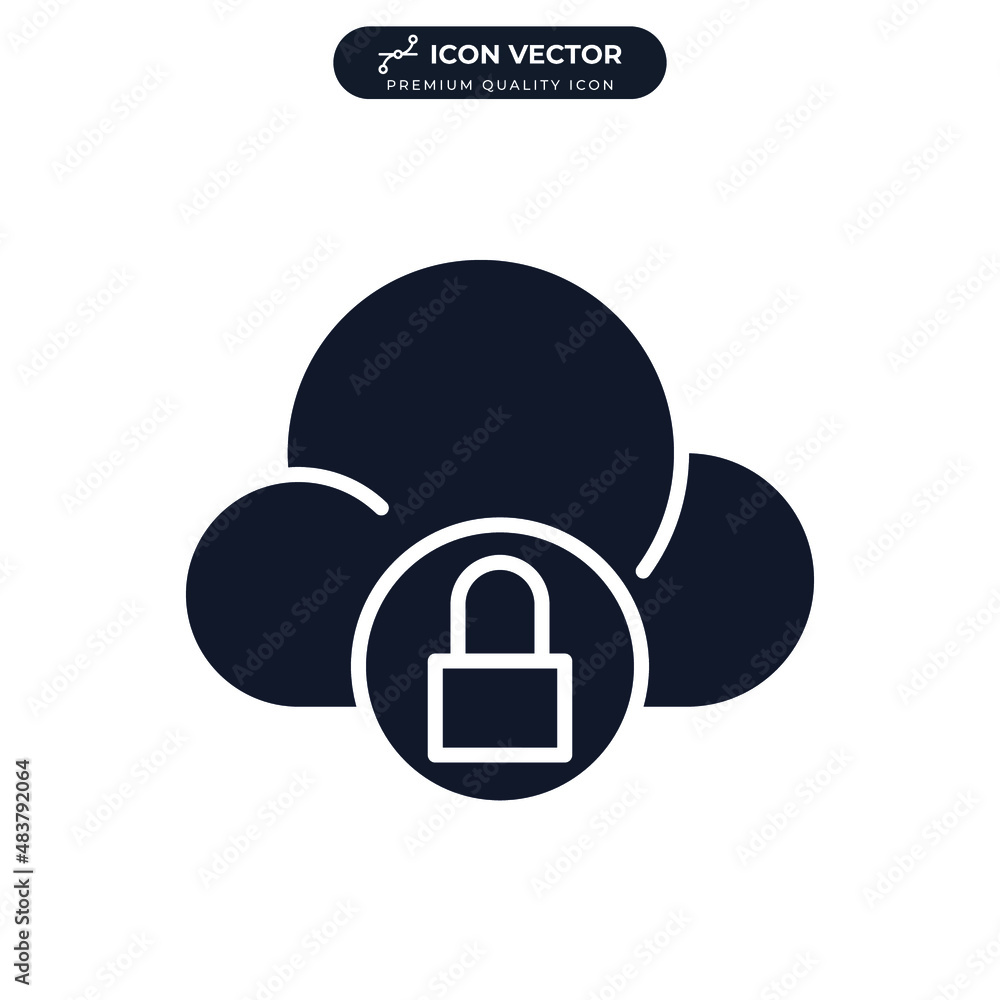 Poster private cloud security icon symbol template for graphic and web design collection logo vector illust