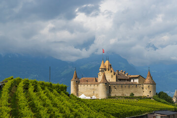 Fototapeta na wymiar Castle Chateau d'Aigle in canton Vaud, Switzerland