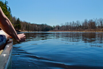 Fototapeta na wymiar Canoe on the River
