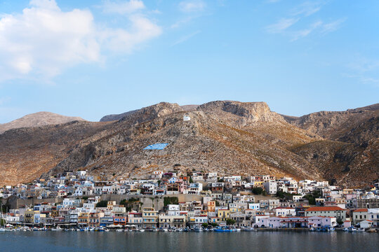 viev of Pothia - city on Kalymnos island (Dodecanese islands, Greece)