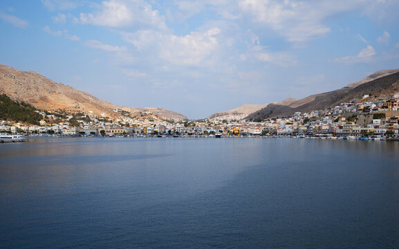 viev of Pothia - city on Kalymnos island (Dodecanese islands, Greece)