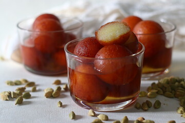 Gulab jamun . A milk solid based sweet popular in Indian subcontinent