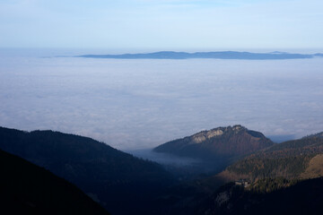mountains and clouds