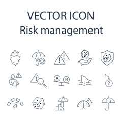 Risk Management icons set . Risk Management  pack symbol vector elements for infographic web