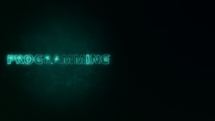 Programming title with plexus effect. Connected lines with dots. Lines title plexus