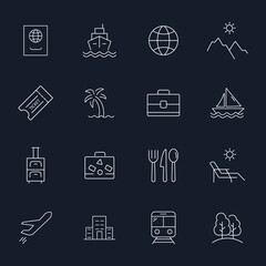 travel  icons set . web travel  pack symbol vector elements for infographic web