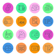 web development icon set . web development pack vector elements for infographic web. with trend color