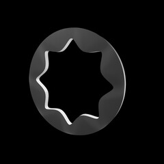 3d illustration star logo. Black background	
