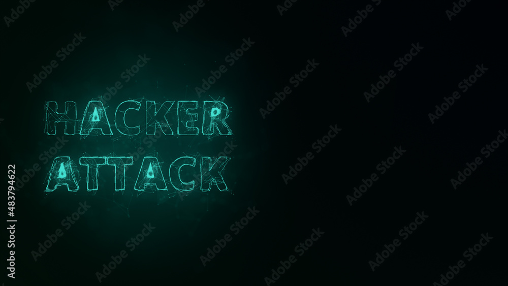 Leinwandbilder Hacker Attack title with plexus effect. Connected lines with dots. Lines title plexus