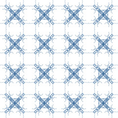Seamless white and blue. The pattern consists of drawings of  beetles. Vector.