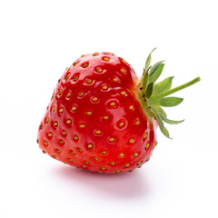 Fresh strawberries closeup on a white background. Isolated - Image