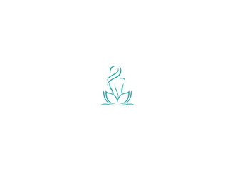 Lotus, yoga, spa and wellnes logo set vector icon 