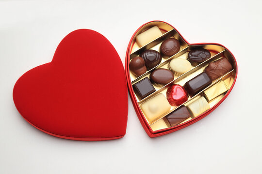 Valentine chocolates in gift box
