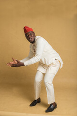 Yoruba Culturally Dressed Business Man Respectfully Showcase