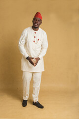 Yoruba Culturally Dressed Business Man posturing in Negotiation
