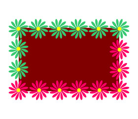 Fototapeta na wymiar frame made of flowers, vector background