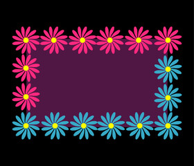 frame made of flowers, vector background