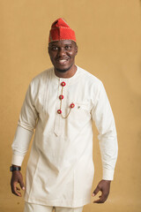 Yoruba Culturally Dressed Business Man walking and Smiling