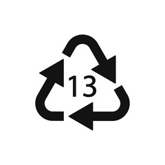Battery recycling symbol 13 SO(Z). Vector illustration