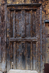 An Ancient Weathered Wooden Door