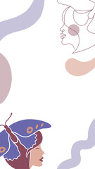 Background in a modern line and flat art style.