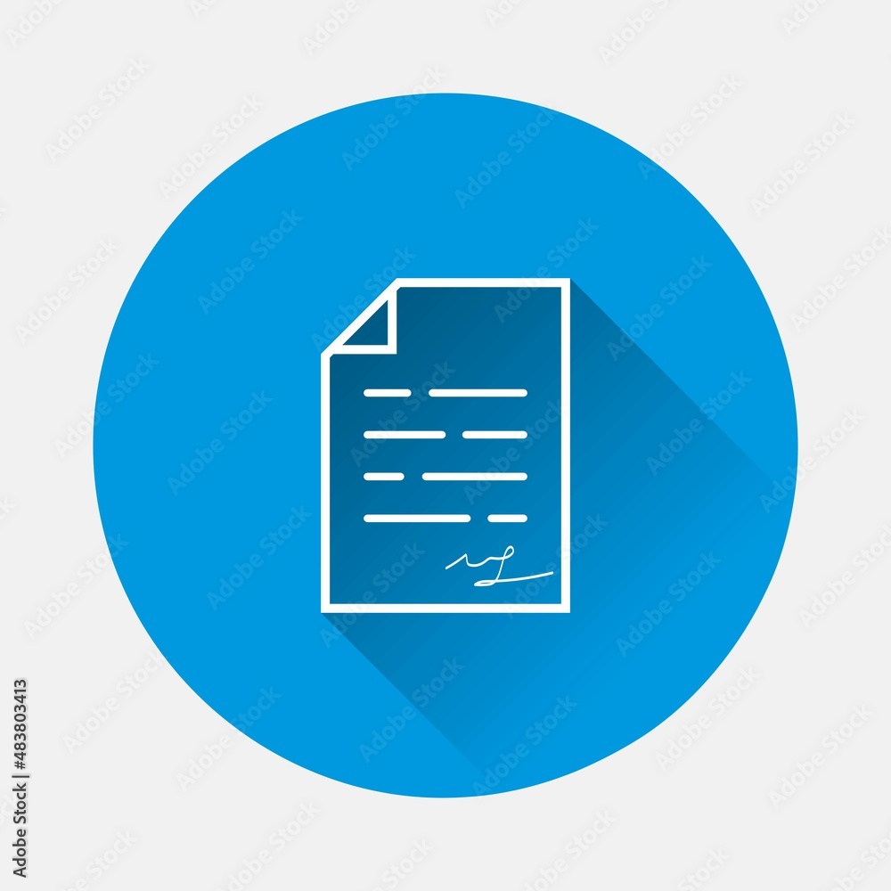 Poster vector icon business document on blue background. flat image with long shadow. layers grouped for ea