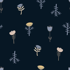 Vintage fabric background. Dark floral background.