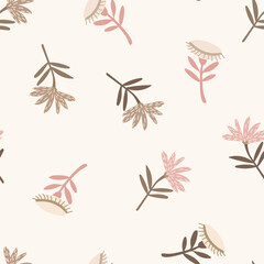 Vintage seamless floral pattern in beige colors.