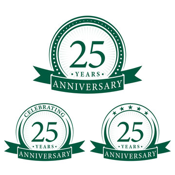 25 years anniversary logo collections. Set of 25th Anniversary logotype template. Vector and illustration.
