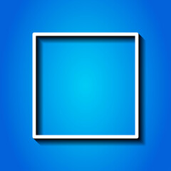 Stop, musical simple icon. Flat desing. White icon with shadow on blue background.ai