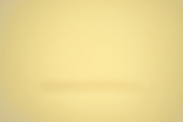 Fototapeta na wymiar Soft and smooth bright light yellow gradient backdrop or background used for presentation and positive performance in layout and design for selling with darker linear element in front