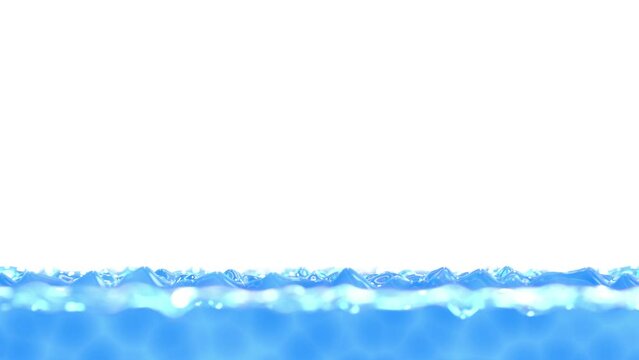 Realistic DOF camera 60 fps 3D animation of the draining blue water rendered in UHD with alpha matte