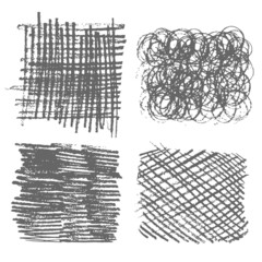 Sketch hatching pen. Pencil hatching texture with intersecting straight line set on white. Hand drawn criss-cross effect vector design. Grunge doodle scribble chaotic vector illustration