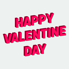 Happy Valentine Day 3D text effect Vector Design