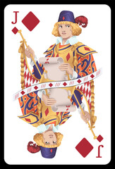 Jack of Diamonds playing card - Colorful original design.